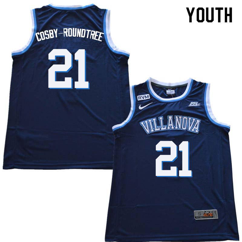 2018 Youth #21 Dhamir Cosby-Roundtree Willanova Wildcats College Basketball Jerseys Sale-Navy